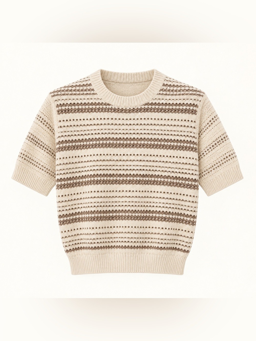 Loro Piana 100% Cotton Open-Knit Striped Sweater Top IT 36